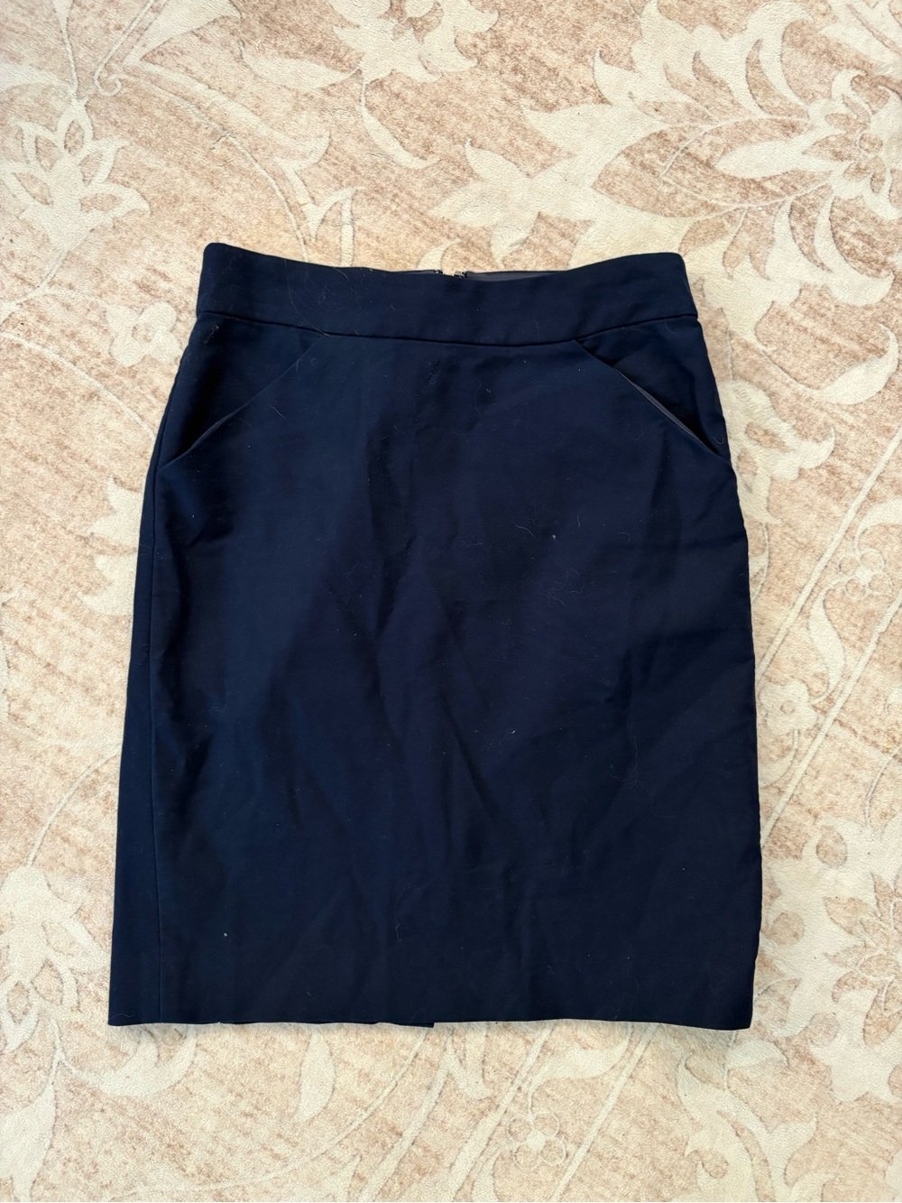 J. Crew Dark Navy Tailored Pencil Skirt Size 2